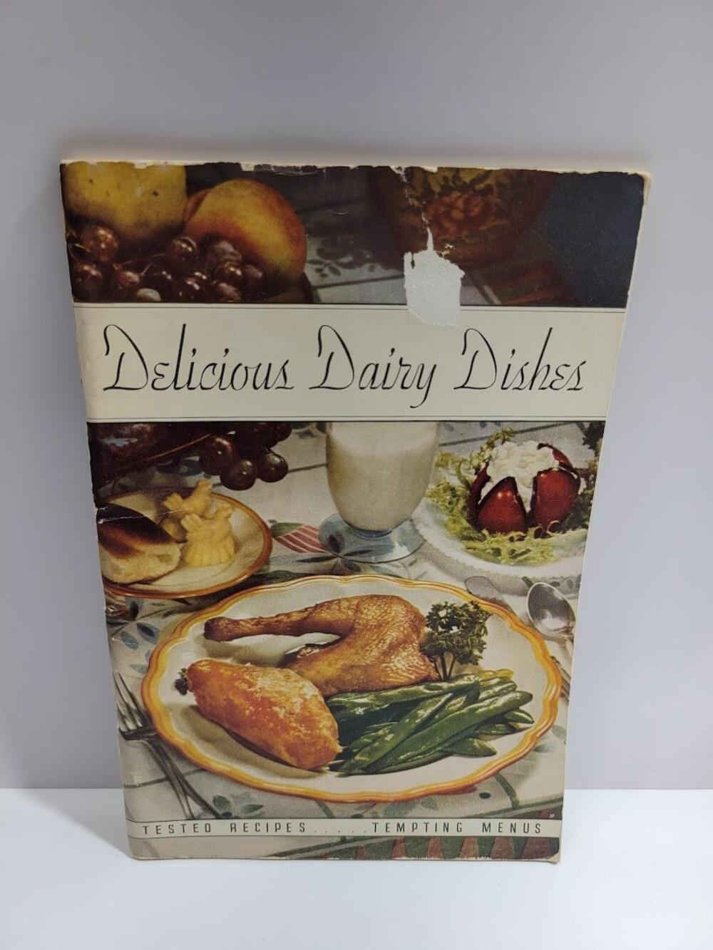 Vintage Delicious Dairy Dishes Meta Given Ruth Cooper 1936 Color PB USA Cookbook